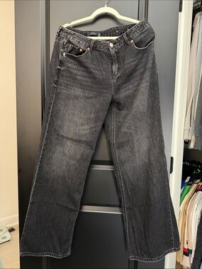 stradivarius Black Wide-Leg Jeans